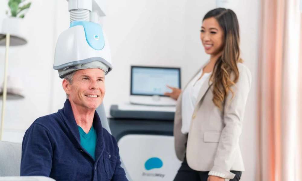 patient receiving TMS therapy in Orlando for depression