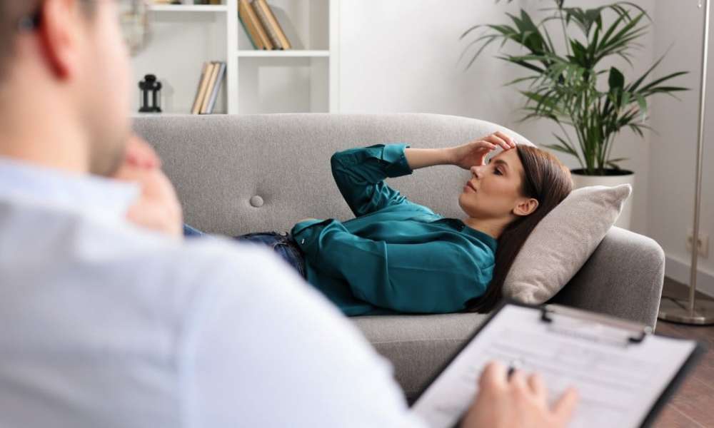 Mental health counseling session helping a person manage anxiety, stress, and emotional pressure