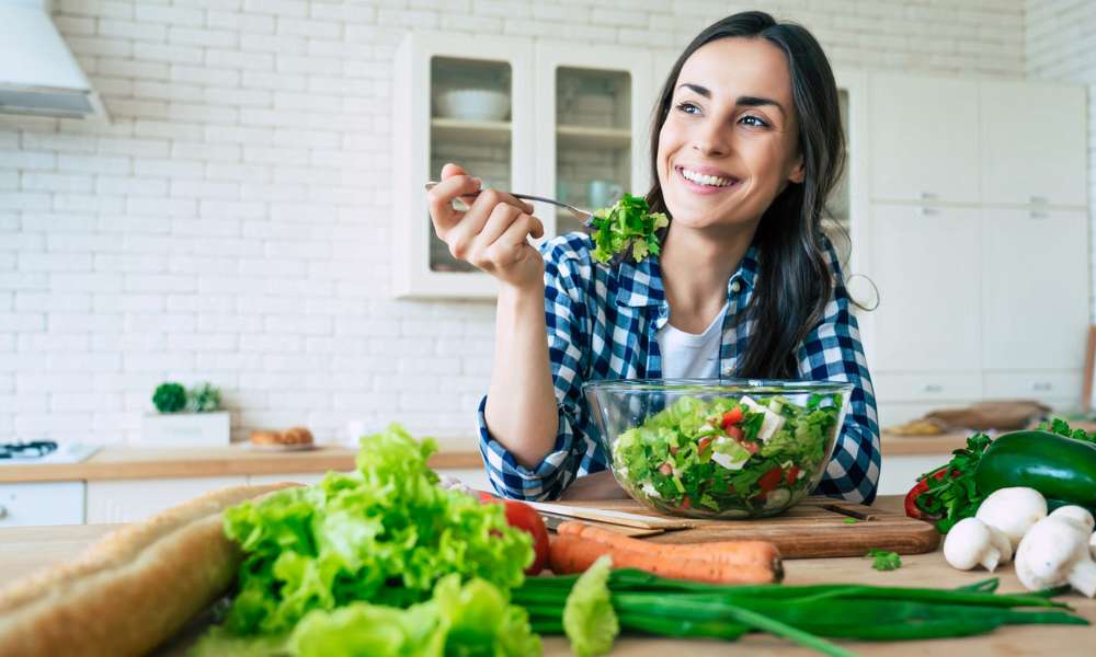Person practicing mindfulness and healthy habits to reduce anxiety naturally